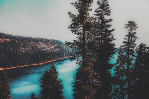 Lake view at Lake Tahoe Emerald Bay California USA Mural by Timmy333