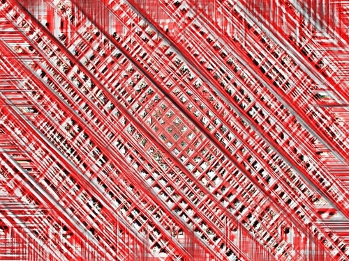 geometric line pattern texture abstract background in red Mural by Timmy333