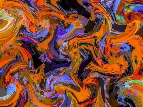 geometric line painting abstract background in brown orange purple Mural by Timmy333
