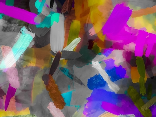 splash painting texture abstract background in purple blue pink yellow Mural by Timmy333