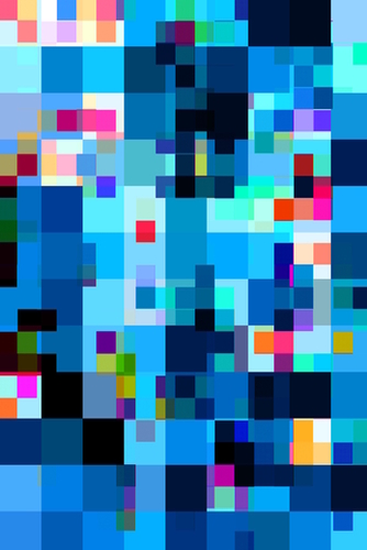 graphic design geometric pixel square pattern abstract background in blue red pink yellow Mural by Timmy333