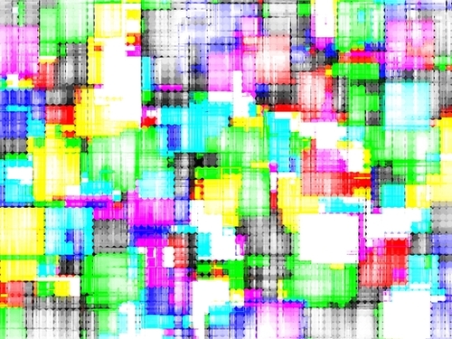 geometric circle and square shape pattern abstract in green pink blue red Mural by Timmy333