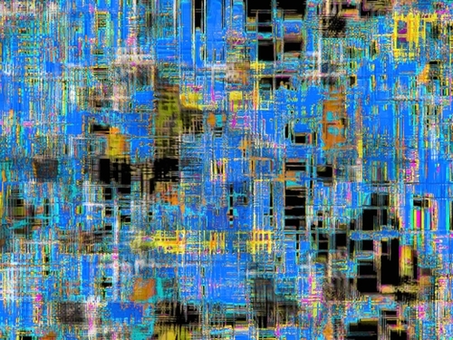 geometric art texture abstract background in blue yellow black Mural by Timmy333