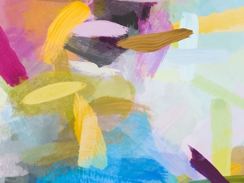 splash painting texture abstract background in yellow blue pink Mural by Timmy333
