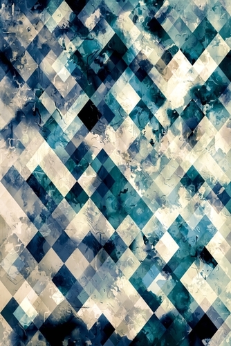 geometric pixel square pattern abstract background in blue Mural by Timmy333