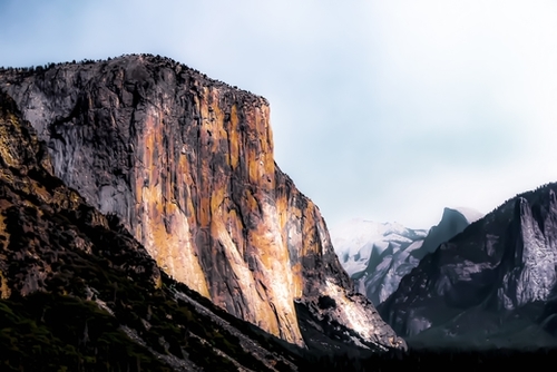 mountain view with blue sky at Yosemite national park, California, USA Mural by Timmy333