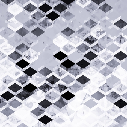 geometric square pattern abstract background in black and white Mural by Timmy333