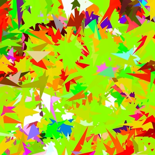 colorful geometric triangle abstract art background in green red yellow Mural by Timmy333