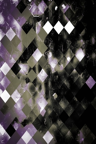 geometric pixel square pattern abstract background in purple black and white Mural by Timmy333