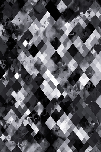 graphic design pixel geometric square pattern abstract background in black and white Mural by Timmy333