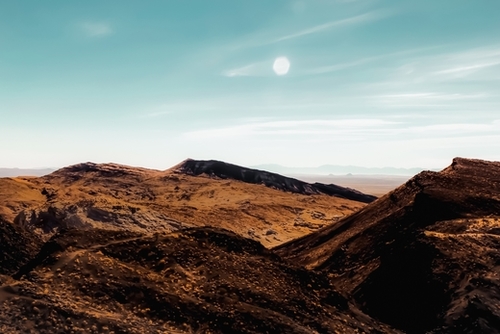 summer desert with blue sky at Red Rock Canyon state park, California, USA Mural by Timmy333