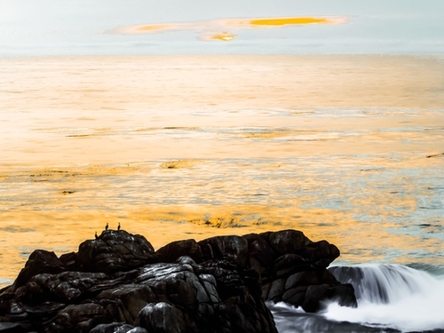 sunset sky with ocean view at Big Sur, highway 1, California, USA Mural by Timmy333