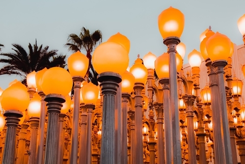 Urban Light at LACMA Los Angeles California USA Mural by Timmy333