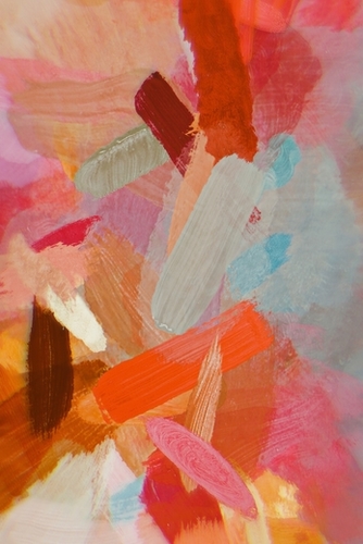 abstract splatter brush stroke painting texture background in orange pink brown Mural by Timmy333
