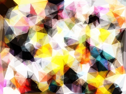 geometric triangle pattern abstract background in yellow brown pink Mural by Timmy333
