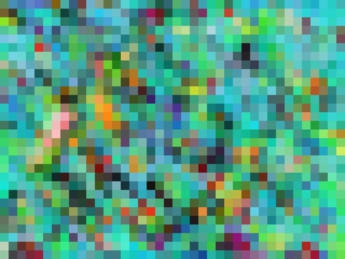 geometric square pixel pattern abstract background in green blue orange Mural by Timmy333
