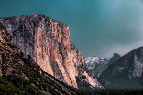 Mountains with blue sky at Yosemite national park California USA Mural by Timmy333