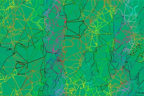 geometric line art abstract background in green yellow blue Mural by Timmy333