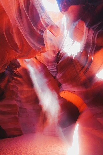 Sunlight in the sandstone cave at Antelope Canyon Arizona USA Mural by Timmy333