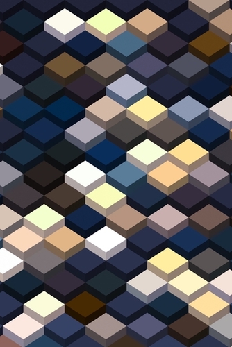 geometric square cube pattern abstract background in dark blue and brown Mural by Timmy333