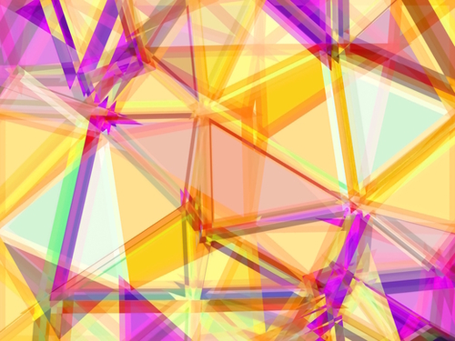 geometric triangle shape abstract background in yellow and purple Mural by Timmy333