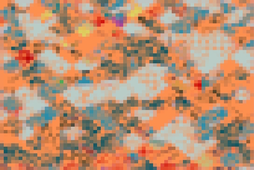 graphic design pixel geometric square pattern abstract background in orange blue Mural by Timmy333
