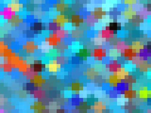 geometric square pixel pattern abstract in blue pink red Mural by Timmy333