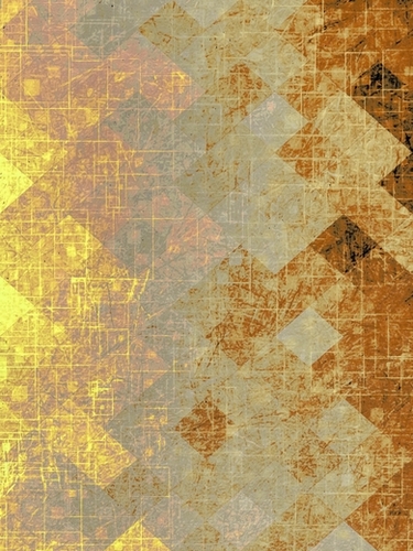 geometric square pixel pattern abstract background in brown yellow Mural by Timmy333