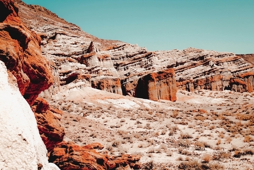 Mountain in the desert at Red Rock Canyon State Park California USA Mural by Timmy333