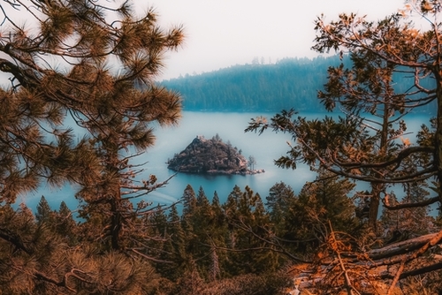 Beautiful scenic at Emerald Bay Lake Tahoe California USA Mural by Timmy333