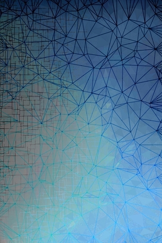 fractal graphic design geometric line pattern abstract background in blue Mural by Timmy333