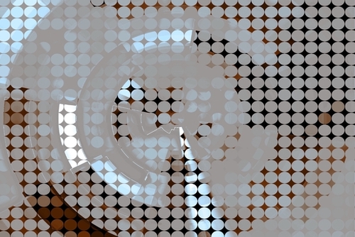 graphic design geometric circle pattern abstract background in brown blue Mural by Timmy333