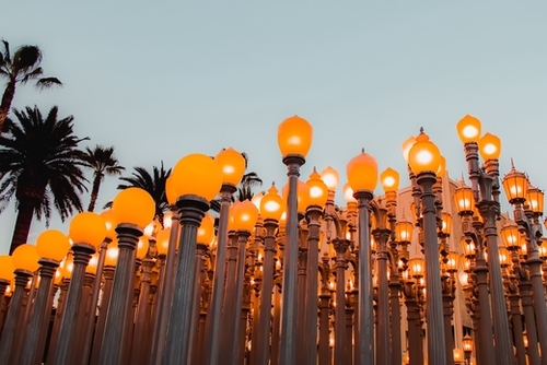 Urban Light at LACMA Los Angeles California USA Mural by Timmy333