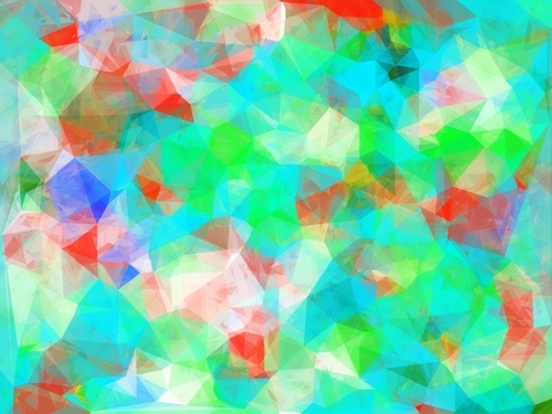 geometric triangle pattern abstract background in blue green orange Mural by Timmy333
