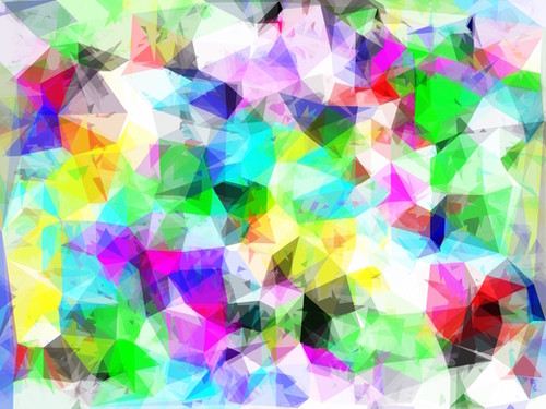 geometric triangle shape pattern abstract in blue pink green yellow Mural by Timmy333