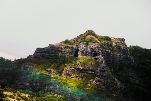green tropical mountain view at Kauai, Hawaii, USA Mural by Timmy333