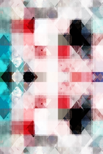 graphic design geometric pixel square pattern abstract background in red blue Mural by Timmy333