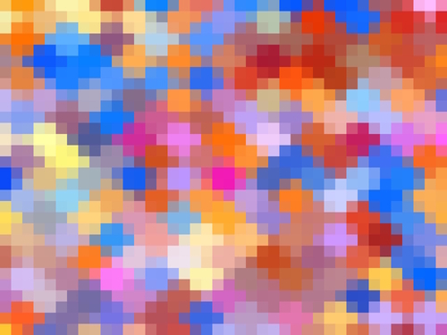 geometric square pixel pattern abstract in pink blue orange Mural by Timmy333