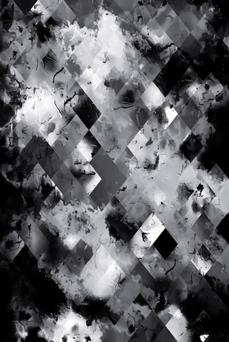 graphic design pixel geometric square pattern abstract background in black and white Mural by Timmy333