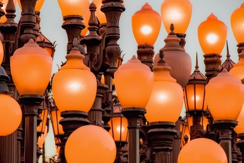 Urban Light at LACMA Los Angeles California USA Mural by Timmy333