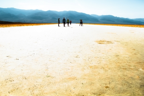 summer desert with mountains background at Death Valley national park, California, USA Mural by Timmy333