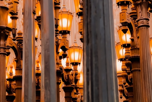Urban Light at LACMA Los Angeles California USA Mural by Timmy333