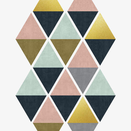 Colorful and golden triangles Mural by Vitor Costa