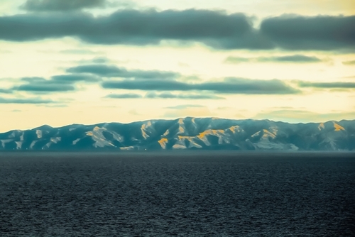 Ocean and mountains view at Rancho Palos Verdes California USA Mural by Timmy333