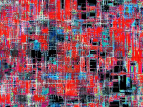 geometric art texture abstract background in red blue black Mural by Timmy333