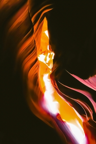 light in the sandstone cave abstract at Antelope Canyon, Arizona, USA Mural by Timmy333