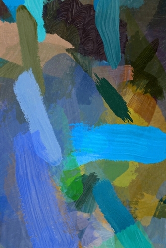 abstract splatter brush stroke painting texture background in blue yellow brown Mural by Timmy333