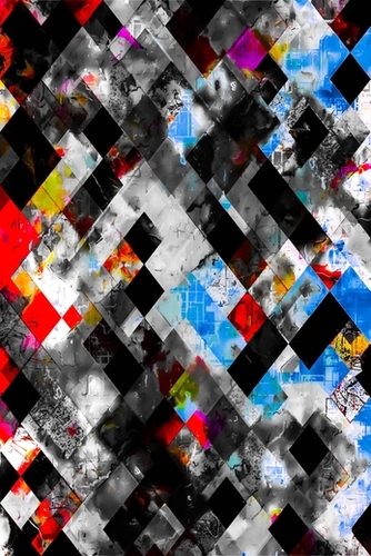 graphic design geometric pixel square pattern abstract background in blue red pink Mural by Timmy333