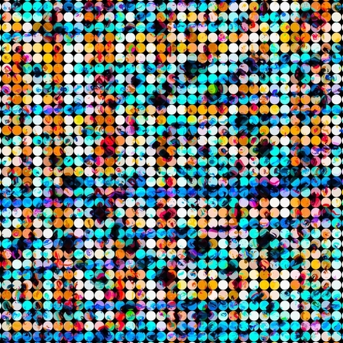 graphic design geometric circle pattern abstract background in blue orange brown Mural by Timmy333