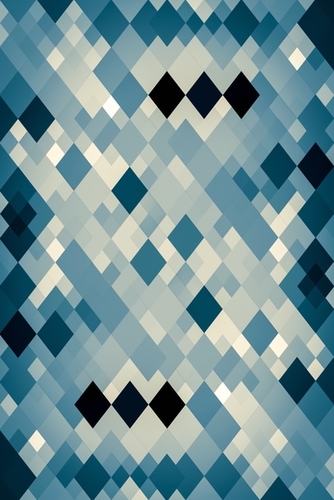 geometric square pixel pattern abstract art background in blue Mural by Timmy333